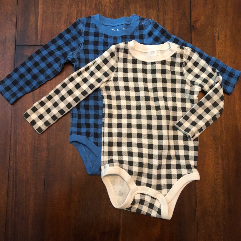 Checkered thermal onesies